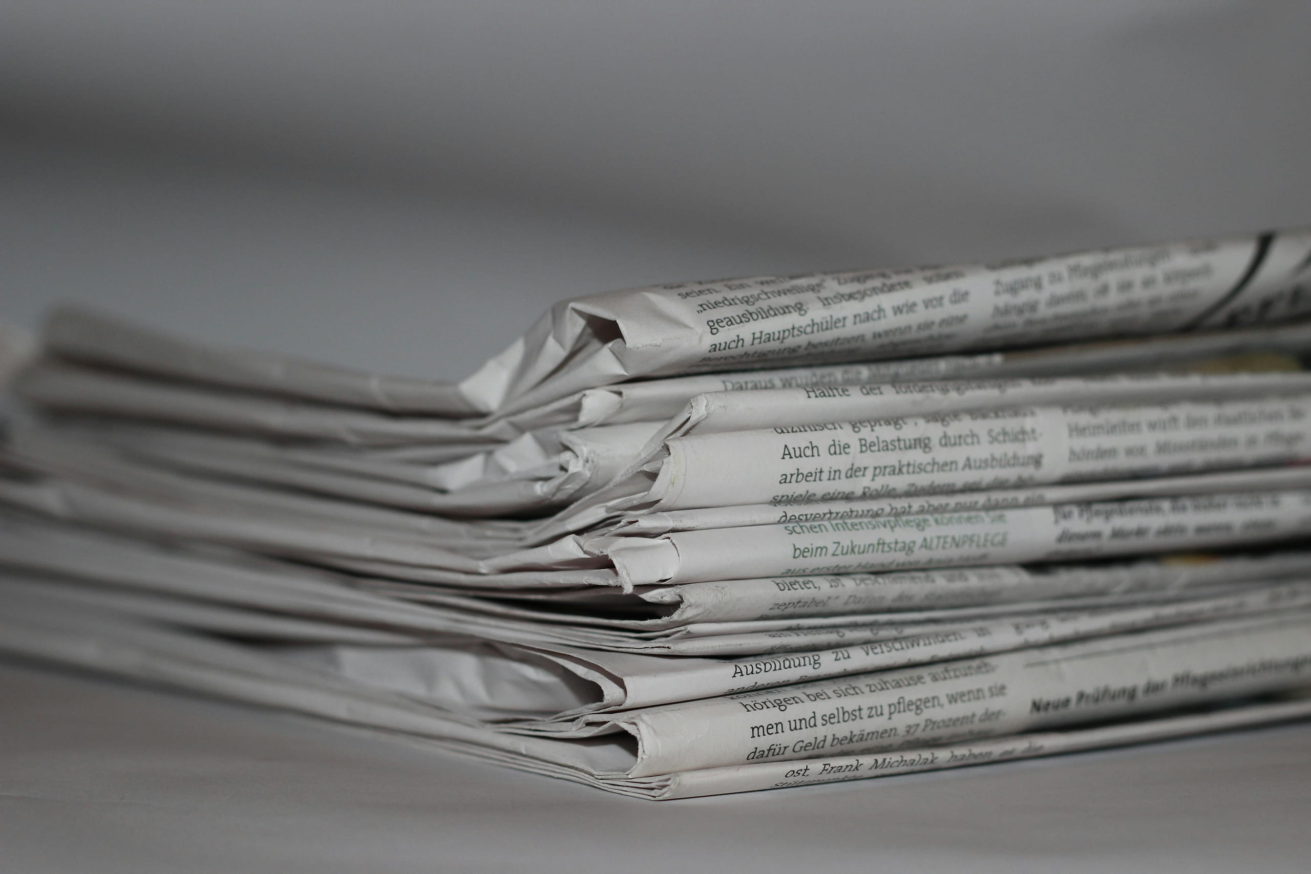 Picture of stashed newspapers